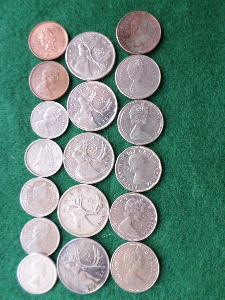 18 Canadian Coins