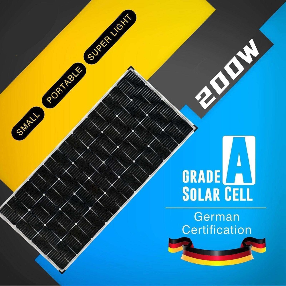 200 Watts Monocrystalline 200W 12V Solar Panel High Efficiency Mono Module 9BB