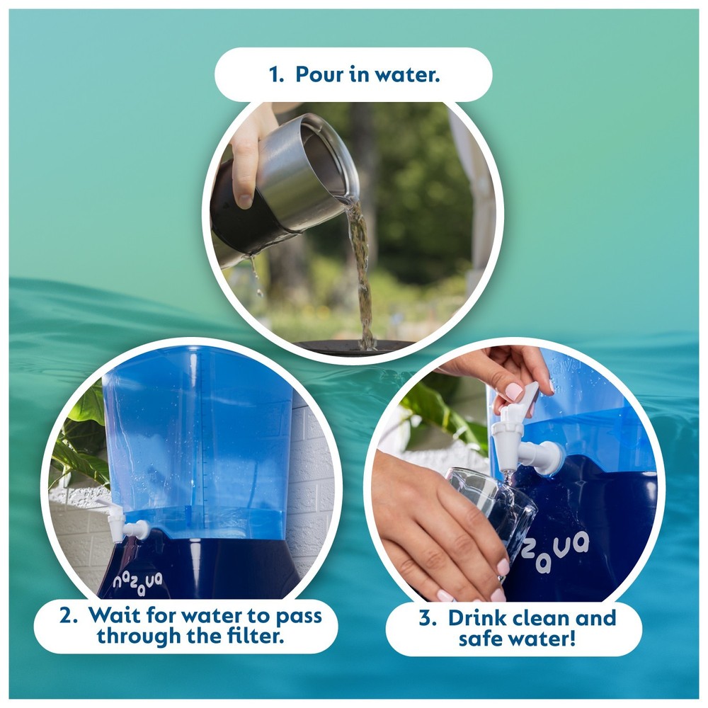 Nazava Gravity Fed Water Filter Dispenser and Water Filter Countertop Unit