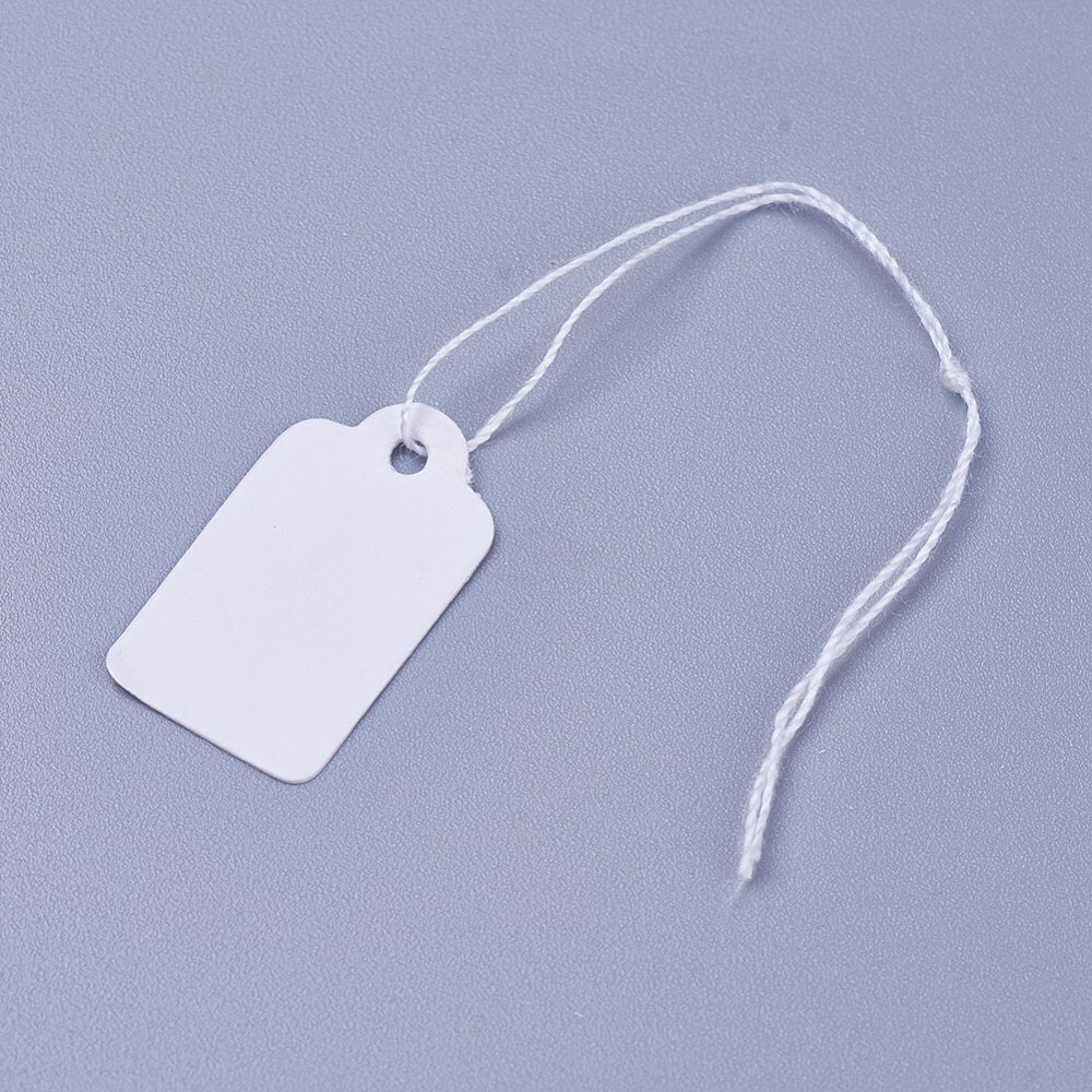 500x White Price Tags Rectangle Paper Tags Marking Strung Tags Writable Display