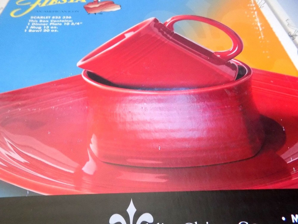 Fiesta Retired "Scarlet" 3 Pc. Square Place Setting...1st Quality...NIB