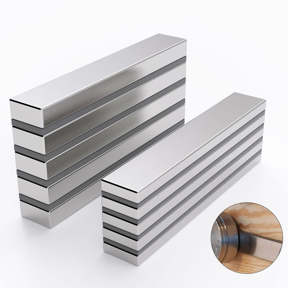 Powerful N52 Neodymium Bar Magnets, Rare Earth Magnets Rectangular Silver (60...