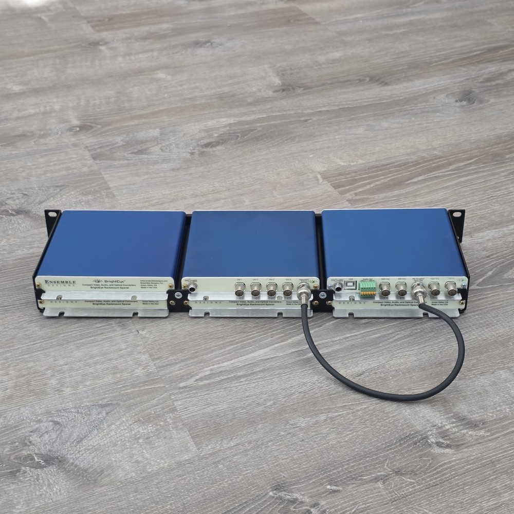 Ensemble Designs BrightEye Rack Bundle (1) BE55 Sync Gen (2) BE41 DA - Powers On
