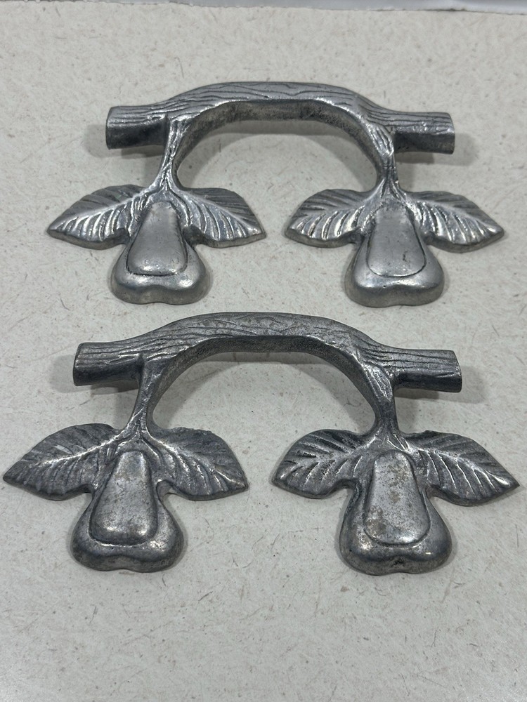 Vintage HTF Rustic Leaf And Vine/ Pear Pull / Handle Hardware Set