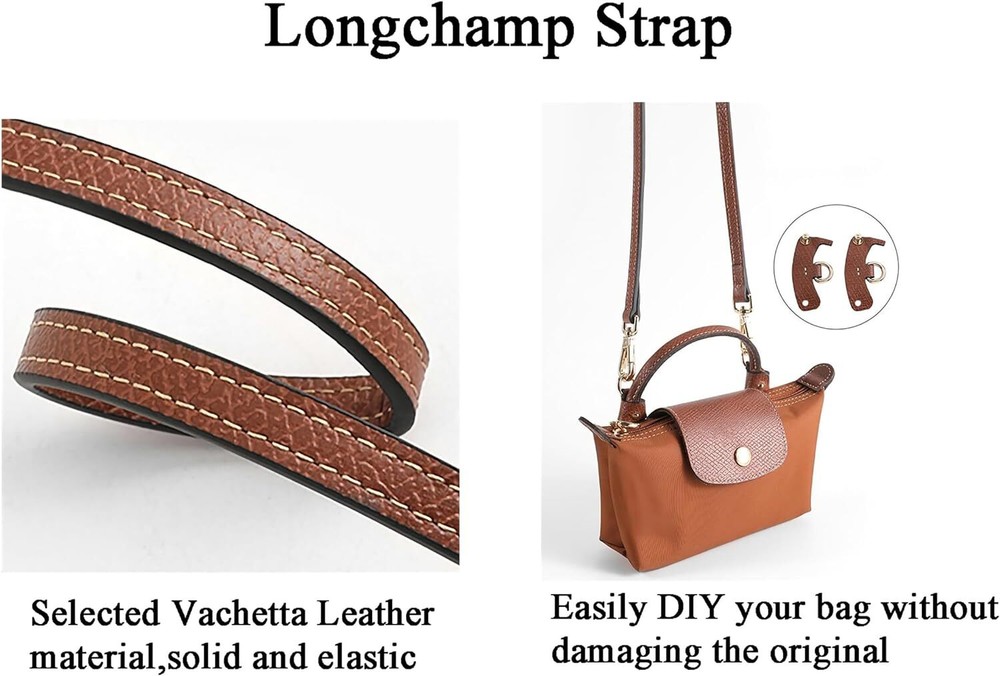 Vachetta Leather Replacement Crossbody Handbag Strap Adjustable Brown