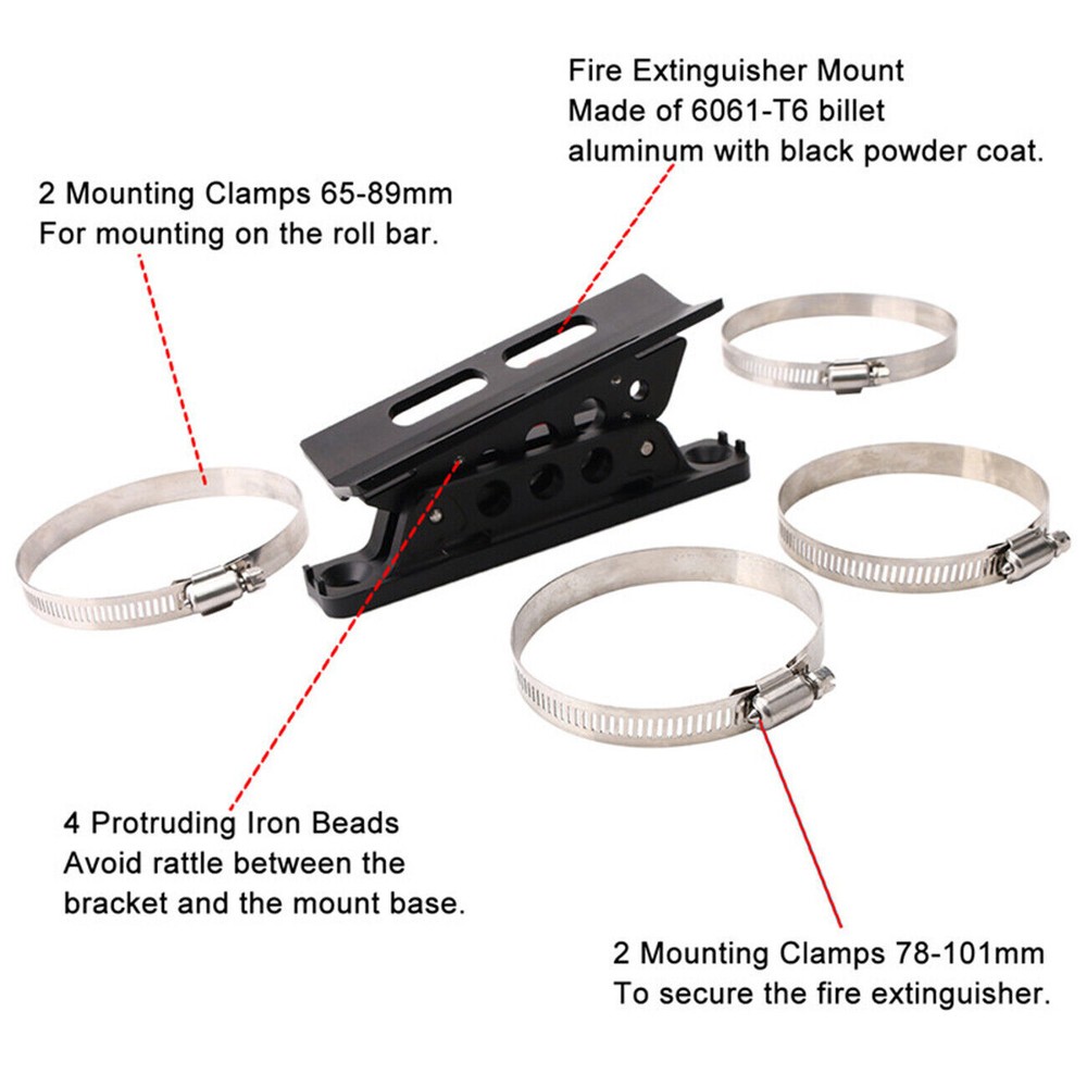 UTV Adjustable Black Car Fire Extinguisher Mount Bracket For Jeep Wrangler