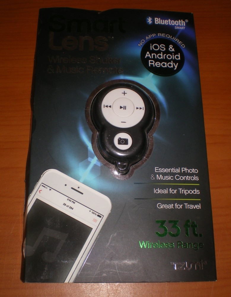 TZUMI Smart Lens Wireless Bluetooth Shutter & Music Remote IOS ANDROID NEW