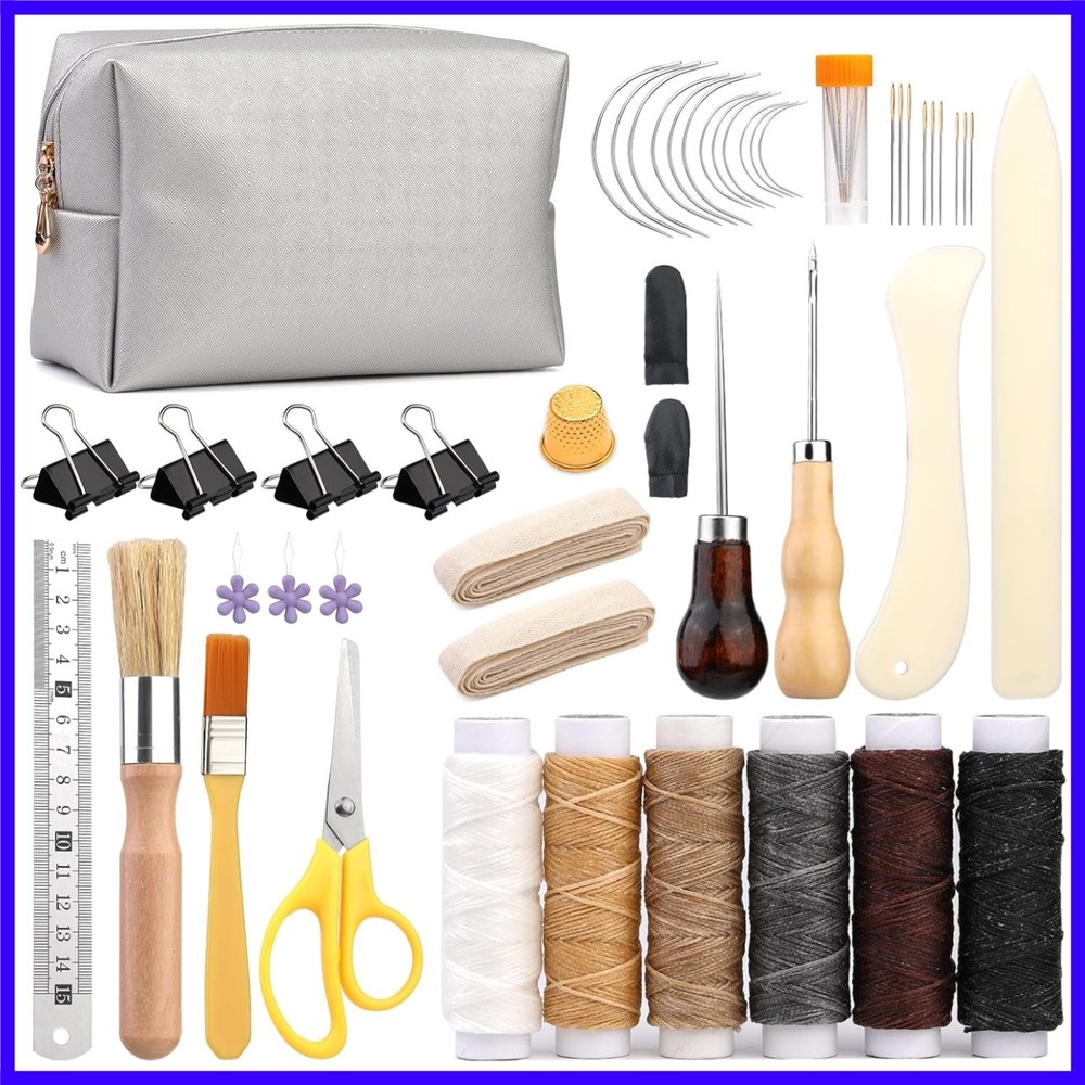 49 Pcs Book Binding Kits for Beginners Hand Bookbinding Tools Bookbinding Sup...