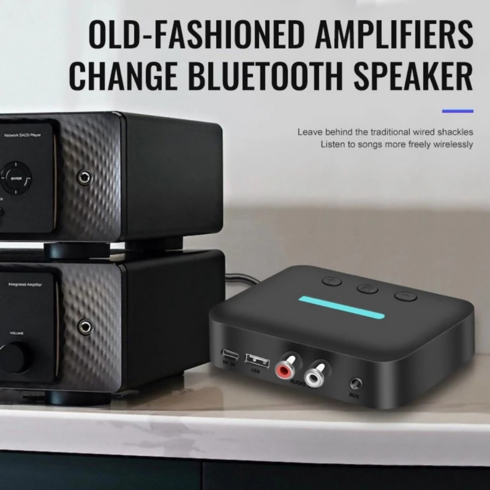 5.3 Bluetooth Audio Receiver RCA AUX Wireless Adapter with USB Drive Support