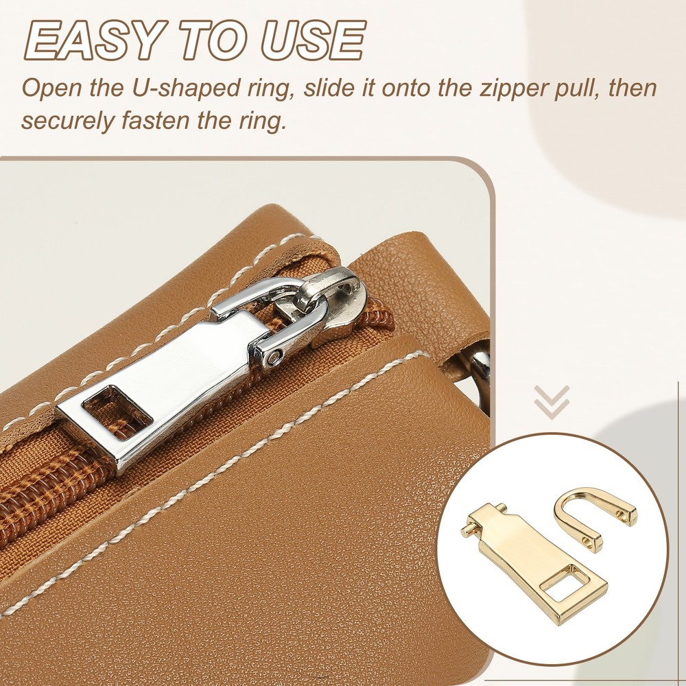 2Pcs Detachable Metal Zipper Pull Replacement for Luggage, Bronze