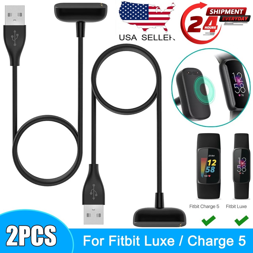 2Pcs USB Magnetic Charging Cable Charger For Fitbit Luxe / Charge 5/ Charge 6