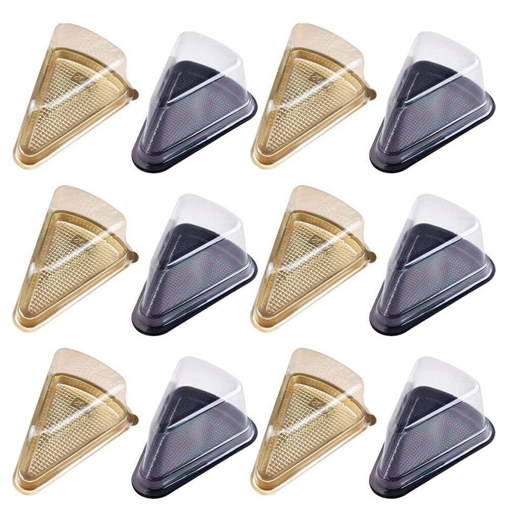 40Pcs Cake Slice Containers Plastic Clear Cake Slice Boxes for Cake Tiramisu ...