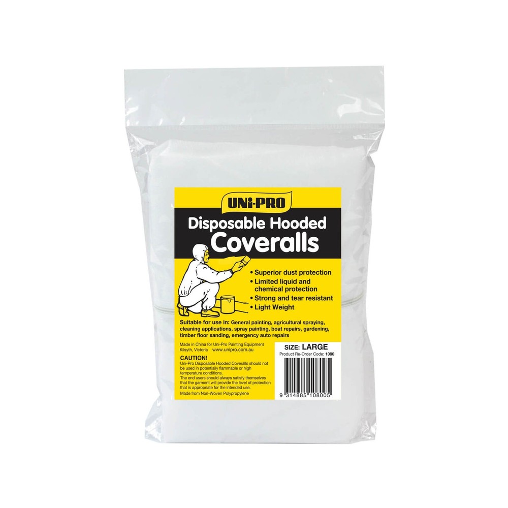 UNi-PRO Large Hooded Disposable Coveralls