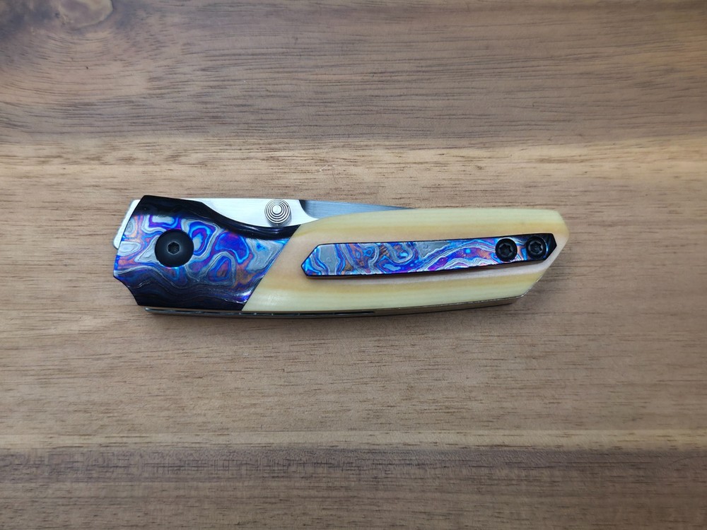 Chad Nell Custom Nevada Jr. Prototype Front and Thumbstud Flipper Knife.