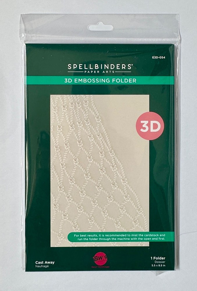 Spellbinders CAST AWAY 3D Embossing Folder, NEW