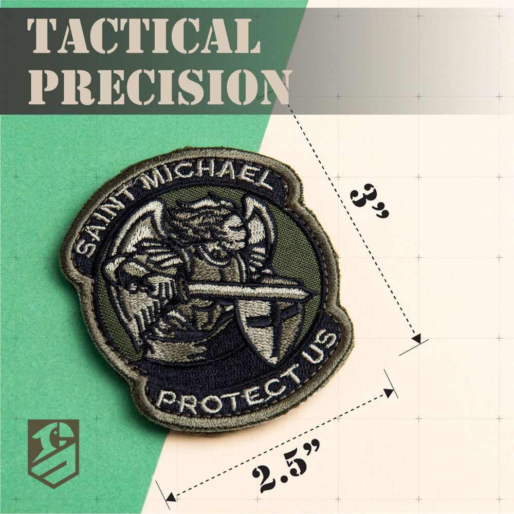 2Pcs Saint Michael Patch, Embroidered Hook & Loop Morale Military St Michael