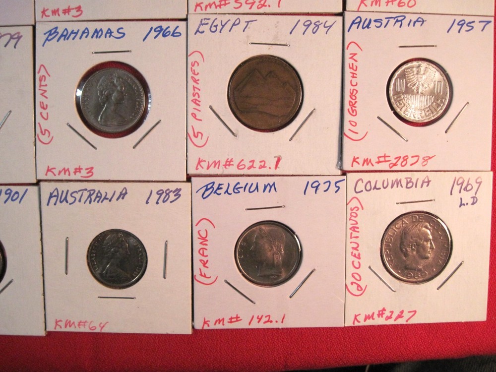 (20) DIFFERENT FOREIGN COINS FROM 16 COUNTRIES, (#092C)