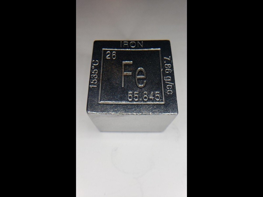Elemental Cube Collection: 1.25 Inch Solid Iron Cube