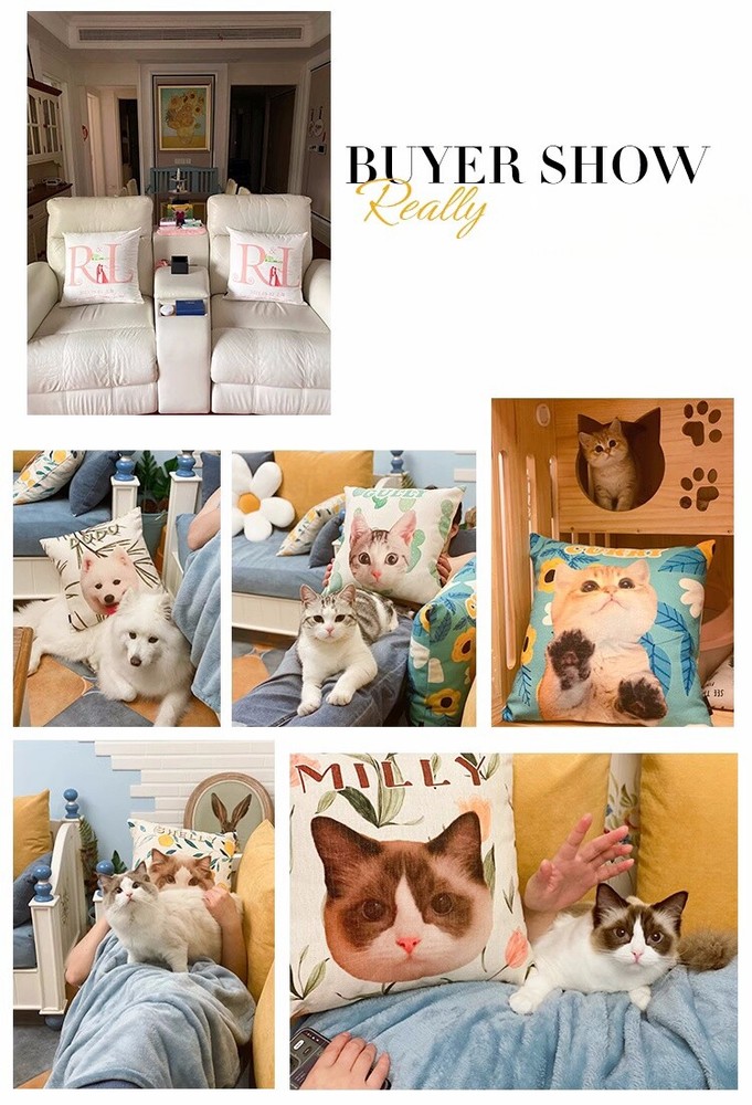 Customizable Heat Transfer Printed Pillowcase Linen Material Beige or White