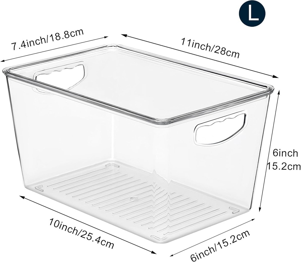 Clear Storage Bins W/ Lids Stackable Large Plastic Containers Pantry