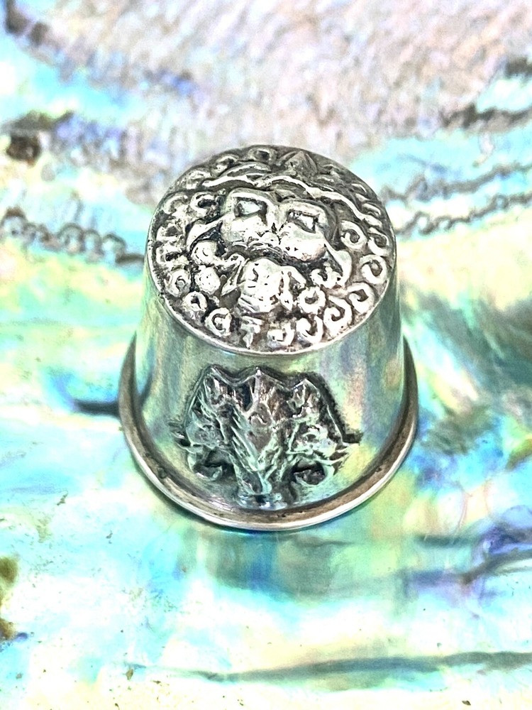 Vintage Siam Sterling Silver Buddha Religious Thimble