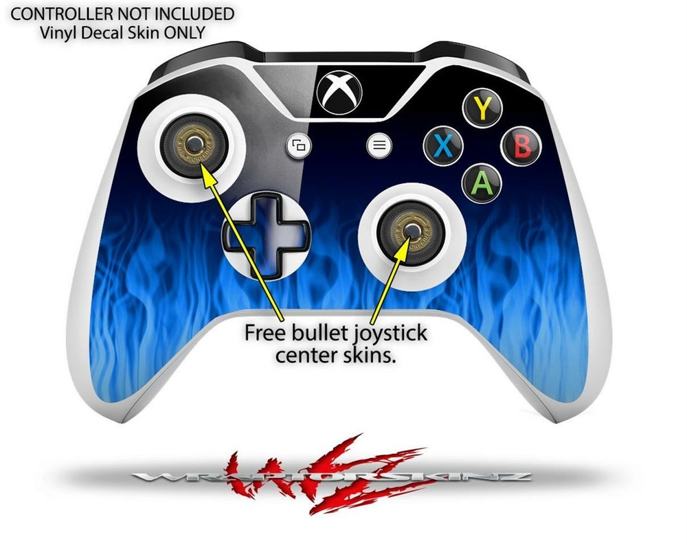 Skin XBOX One S Console Controller Fire Blue