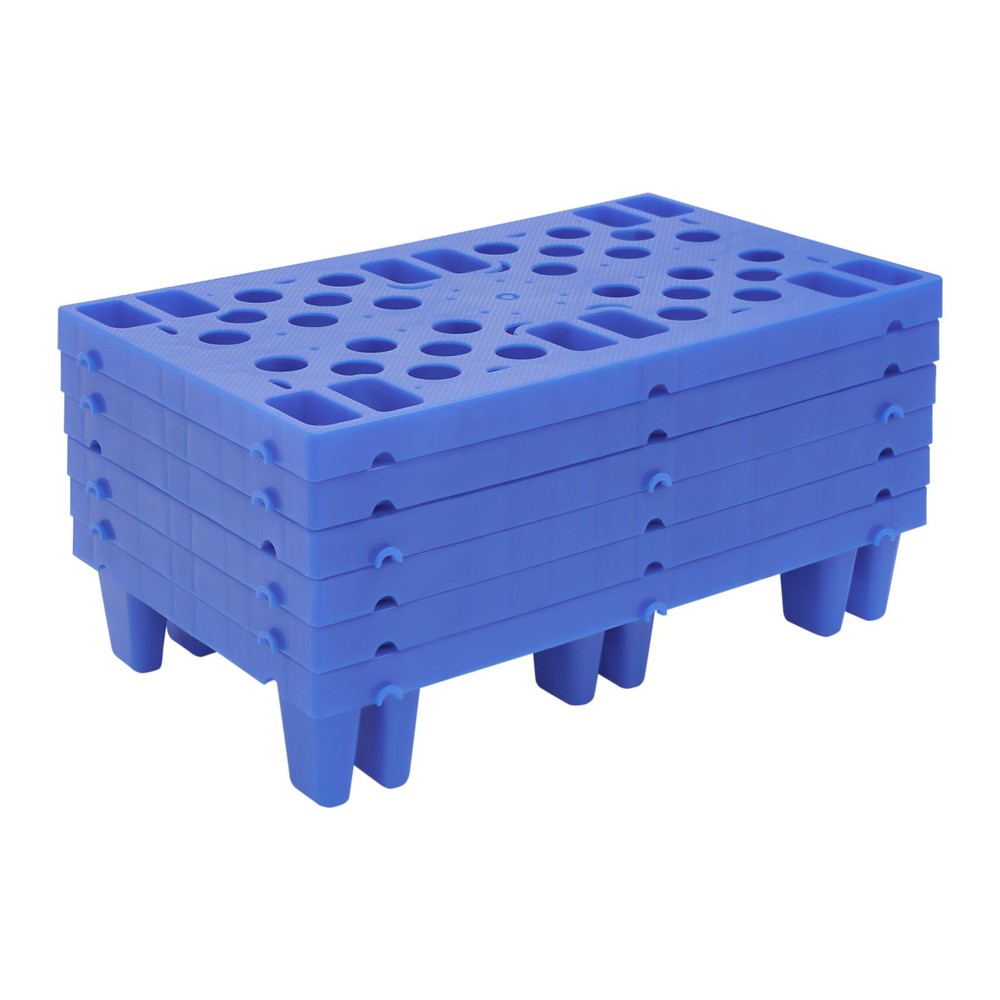 6-Pack Plastic Pallets 20x12x4in, 330lb Capacity Moisture Proof Stackable Pads~~