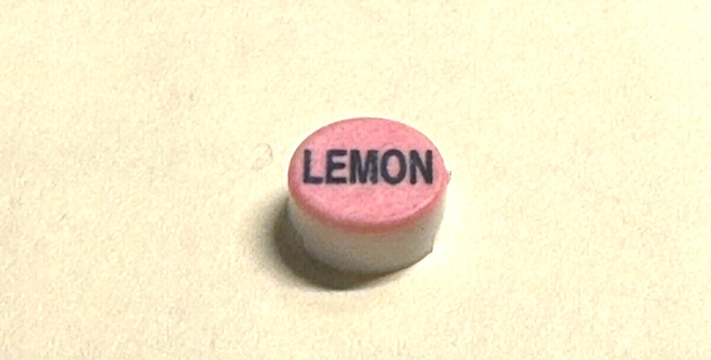 Bar Gun Soda Gun Push Button Flavor Tab Replacement Cap, "LEMON"