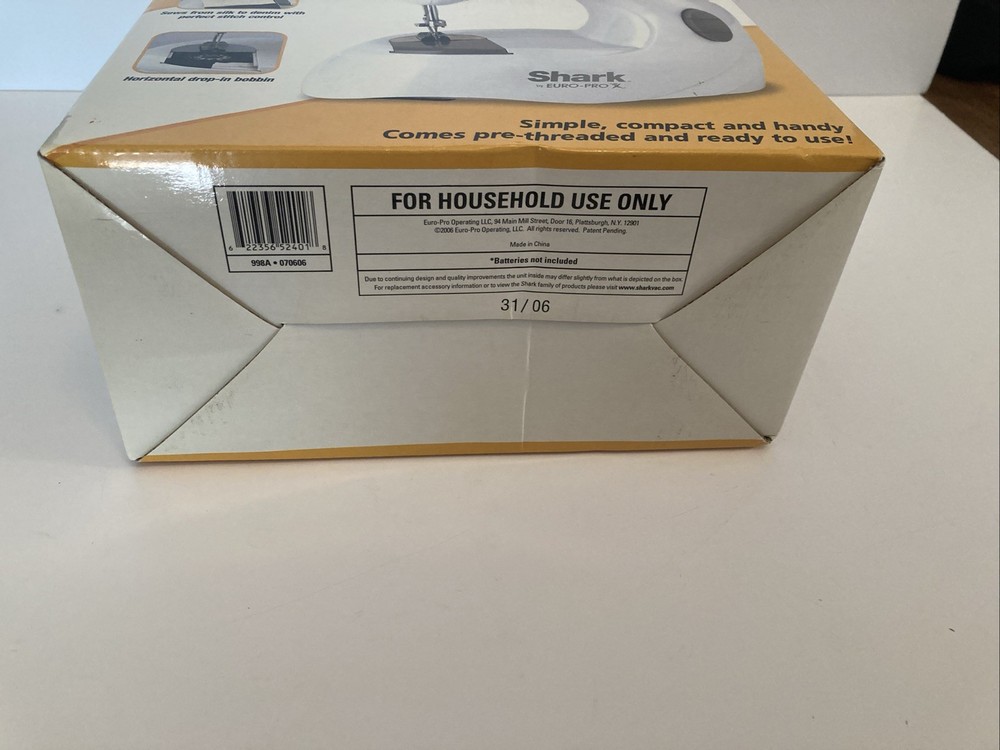 Shark Euro Pro x Portable Sewing Machine Model 998A Basic Works