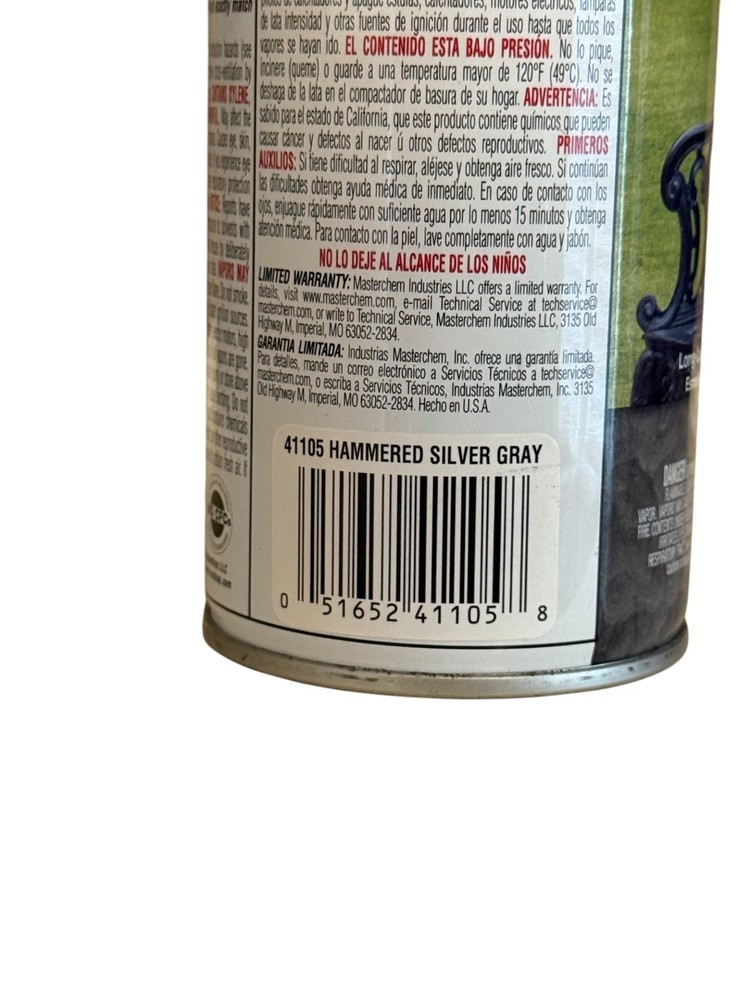 Hammerite Hammered Finish Rust Cap Spray Paint 12oz Can Silver Gray Grey