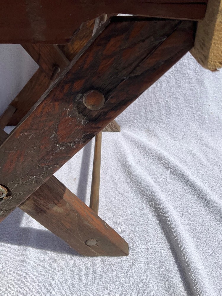 Vintage Folding Wooden Step Stool Seat