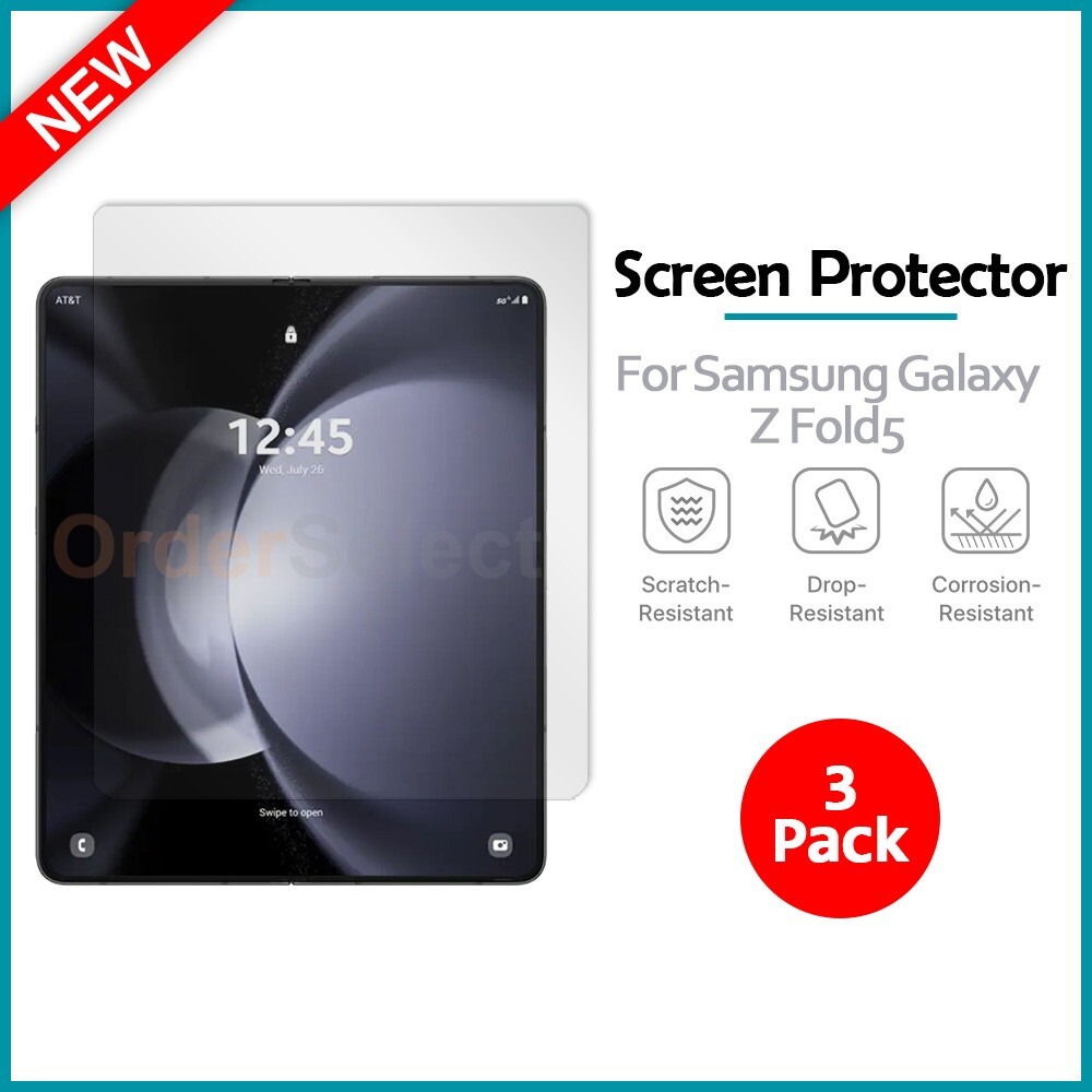 3-Pack LCD Clear HD Hydrogel Screen Protector for Android Samsung Galaxy Z Fold5