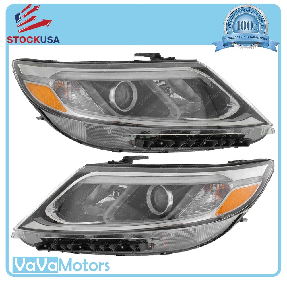 Fits 2014 2015 Kia Sorento LX Halogen Headlight Assembly Set Left Right Pair