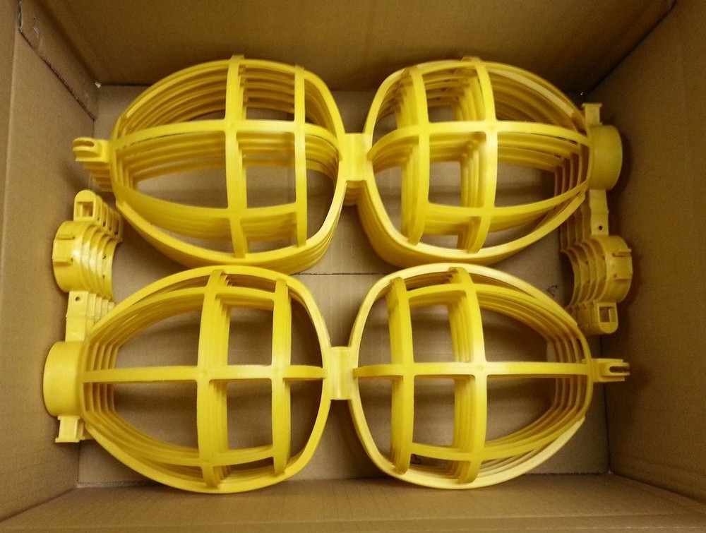 (100 pc) Temporary Jobsite Replacement Yellow Bulb Cages for Lighting String