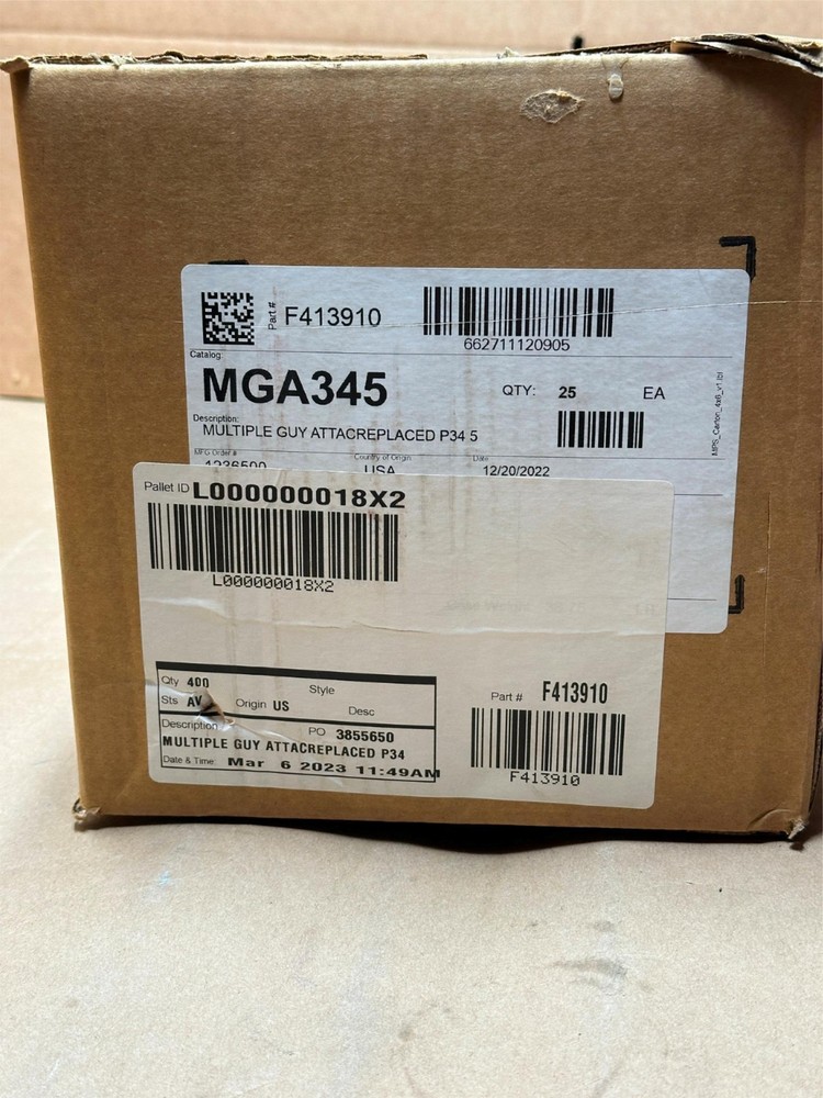 25x Pack MacLean Multiple Combination Type Guy Attachment Hook MGA345 FA13910