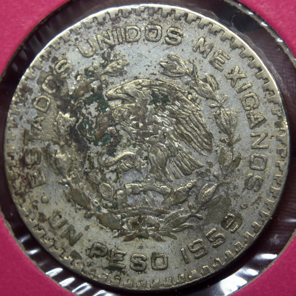 1959 Mexico One Peso Silver Coin