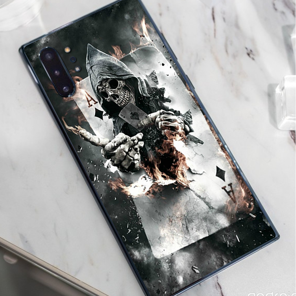 Skins Decal Wrap for Samsung Note 10 Plus Ace Diamonds Grim Reeper Skull