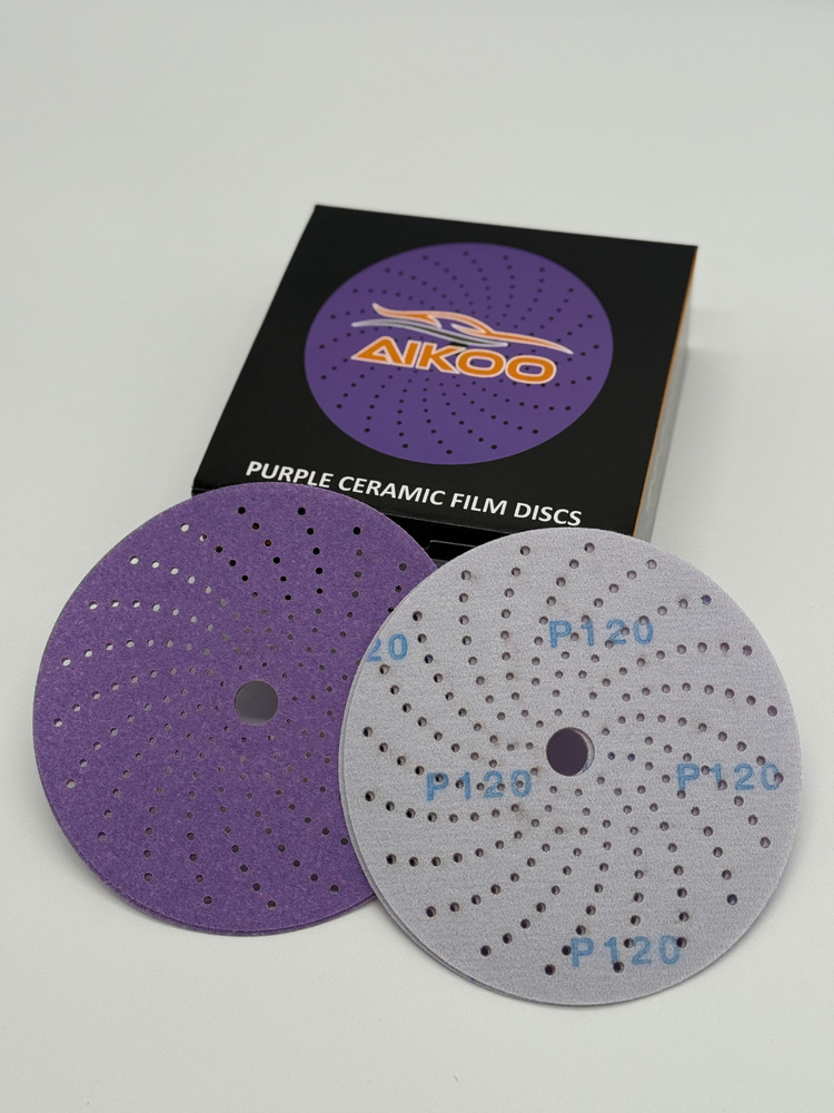 AIKOO 6" Hook & Loop Ceramic Multi-hole Sanding Discs Orbital DA Sanders Paper