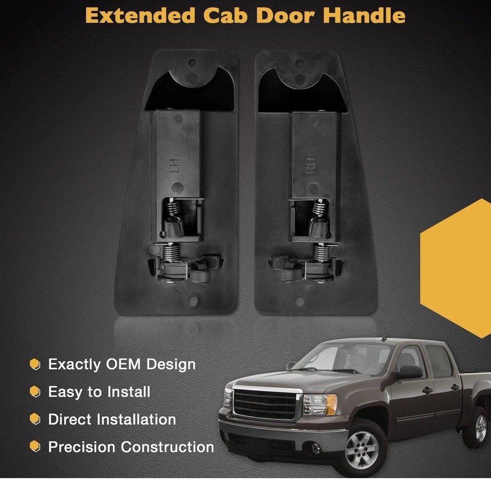 Extended Cab Door Handle Rear Left Driver and Right Passgenger Side , Black