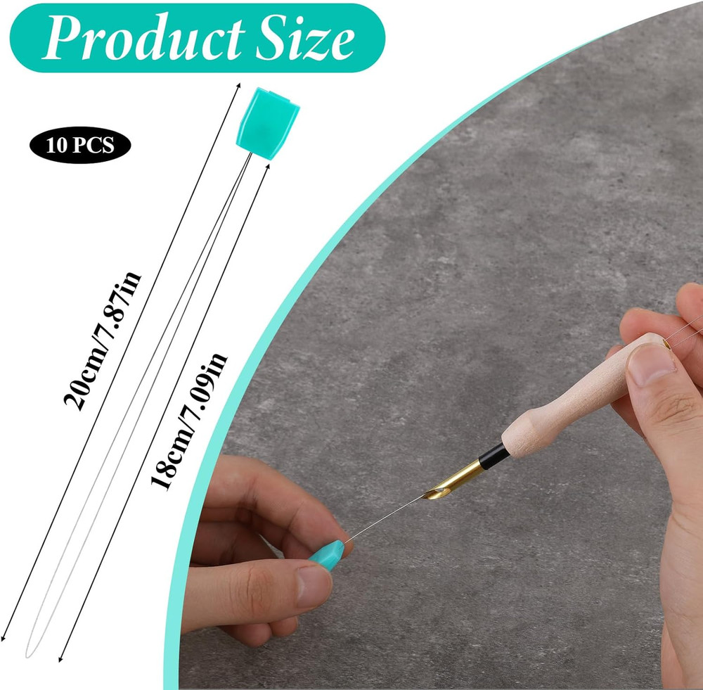 10 PCS Punch Needle Tool, Embroidery Long Threader, Needle...