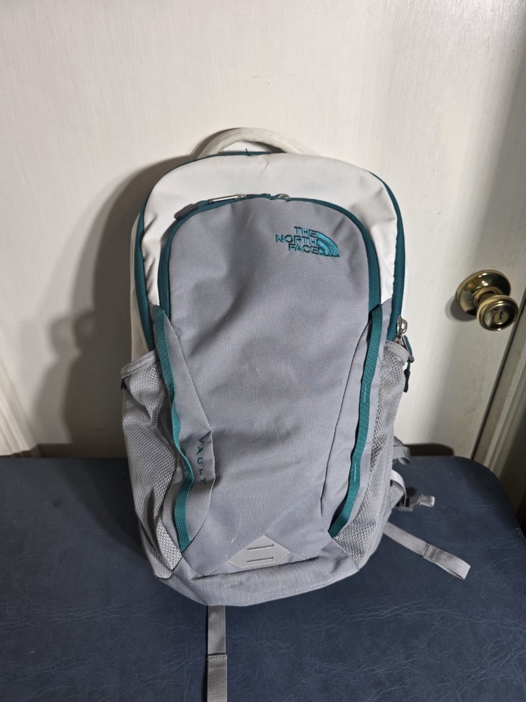 North Face Backpack Vault Grey, Off White And Teal.