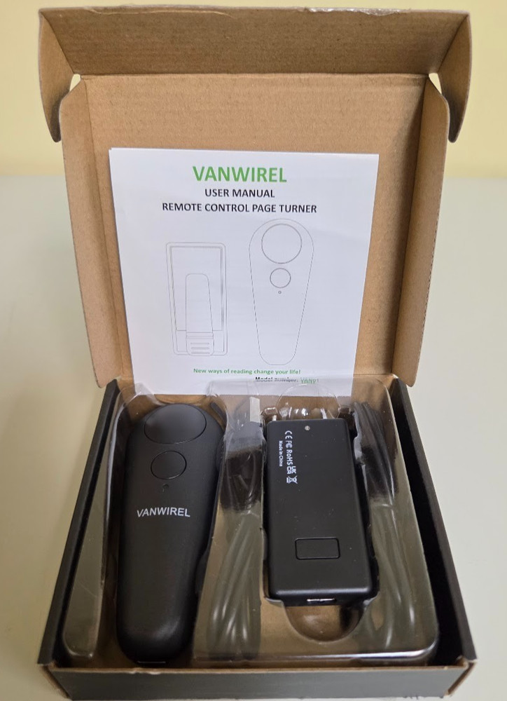 VANWIREL Wireless Page Turner Remote Control for Tablets, eReaders, Touch Screen