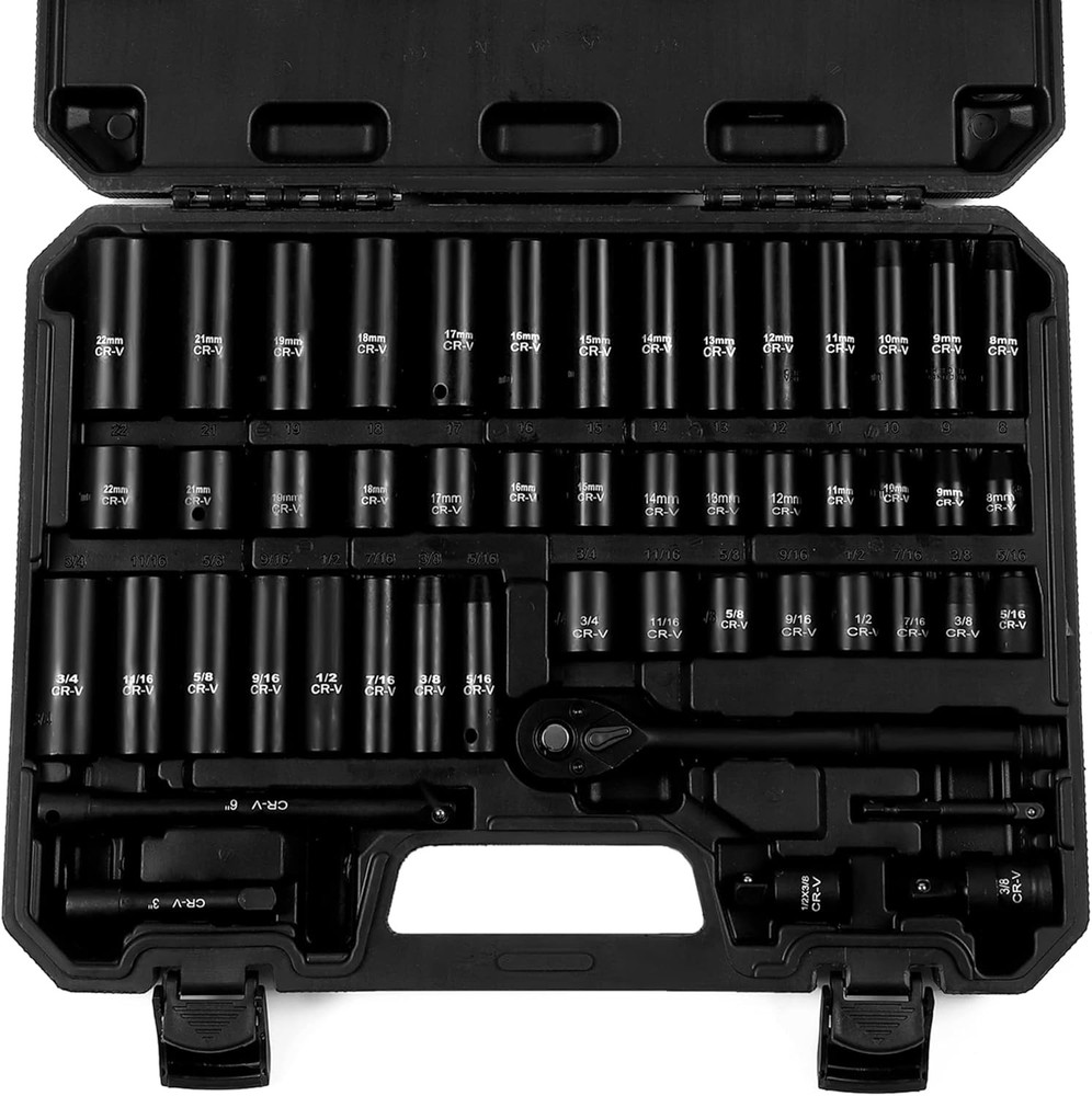 Drive Socket Set Deep and Shallow Ratchet Extension Bar Reducer