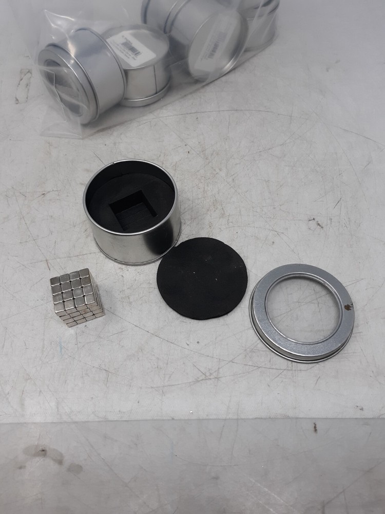 Premium Cube Magnets - Small, Extra Strength Desk Accessory with Tin Case