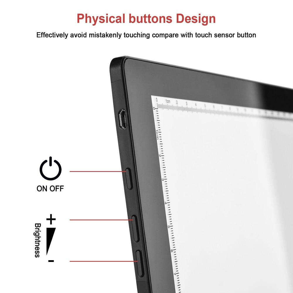 Light Box,Magnetic A4 Pad Magnetic Pad(buttons control), Black