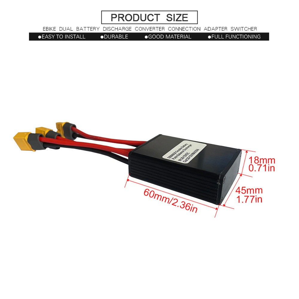 Dual Battery Connection Adapter Switcher Module Increase Battery Capacity Ebike