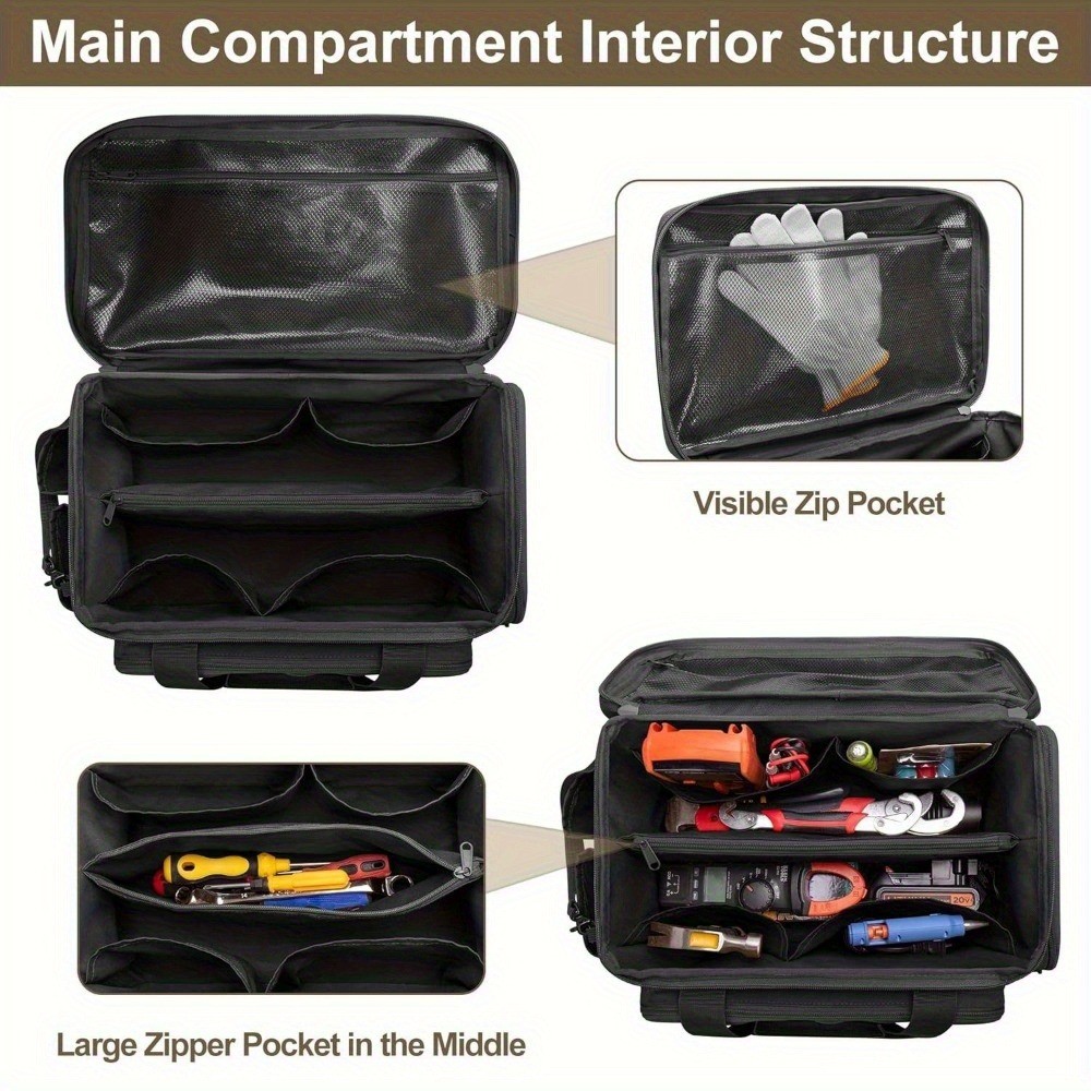 Durable Fabric Tool Bag - Anti-Abrasion Base and Multi-Purpose Organizer