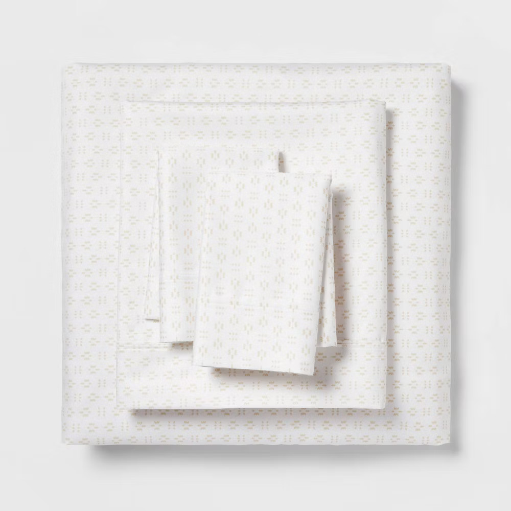 Threshold 400 Thread Count Cotton 3PC Sheet Set Wrinkle-Resistant