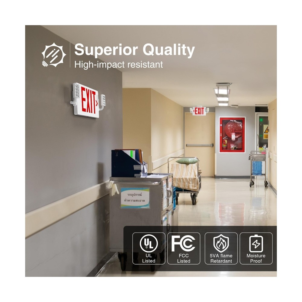 FREELICHT 6 Pack LED Double-Sided Exit Sign with Emergency Lights, Adjustable...