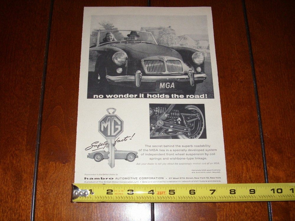 1958 MGA ORIGINAL AD